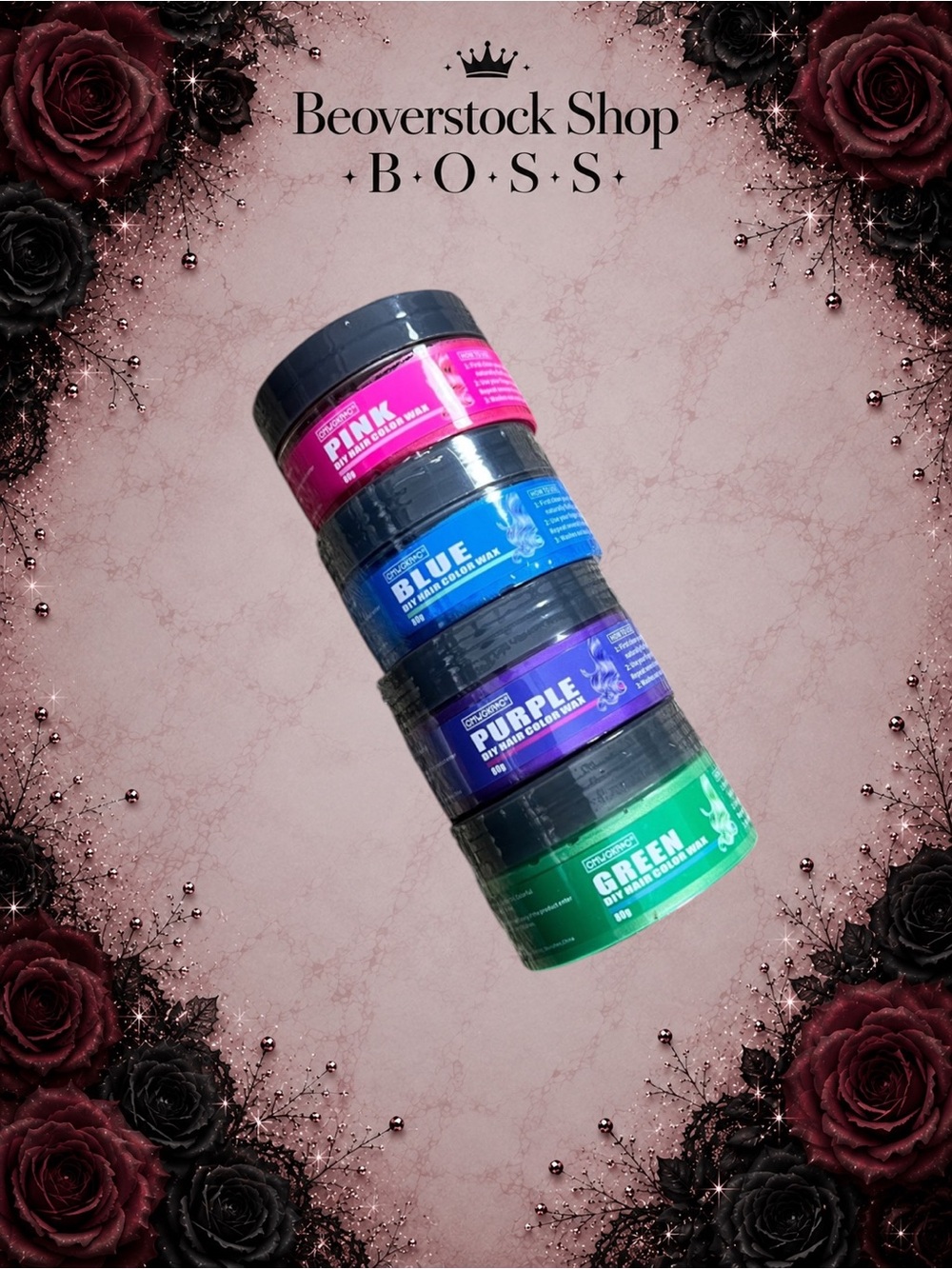 New DIY Hair Color Wax Bundle Pink Blue Purple Green 80g Each (Set of 4)